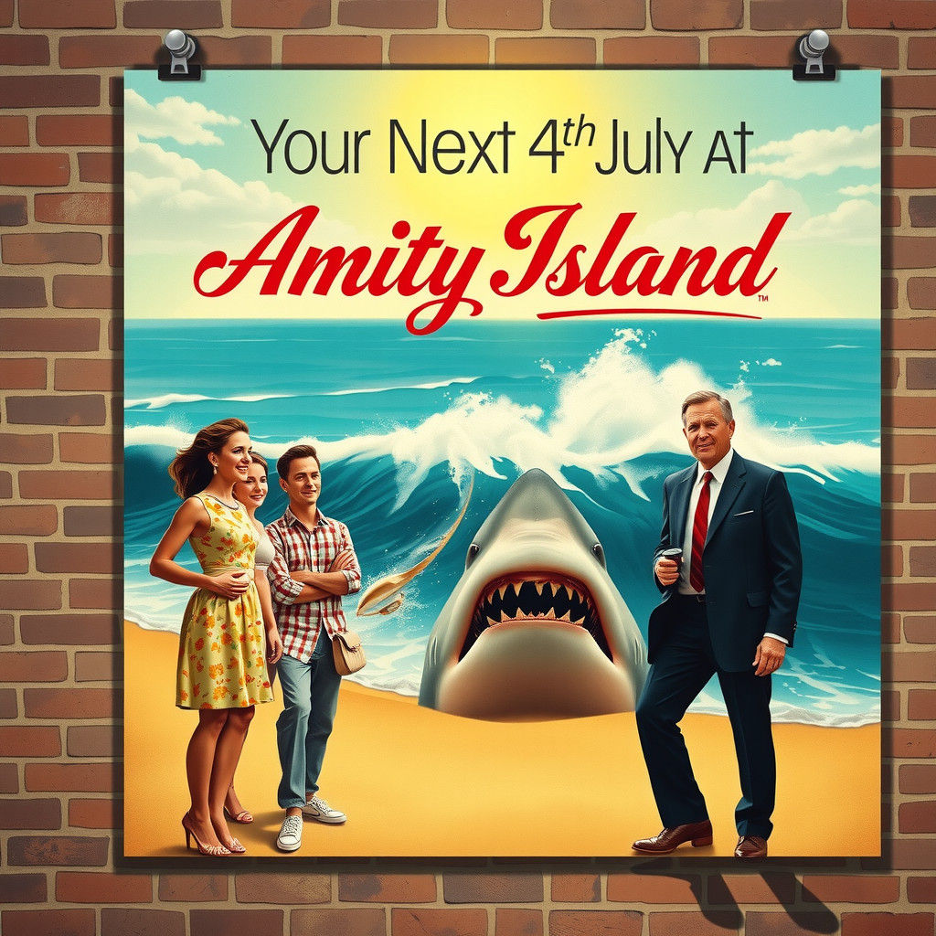 Art Deco Amity Island 4th of July Poster