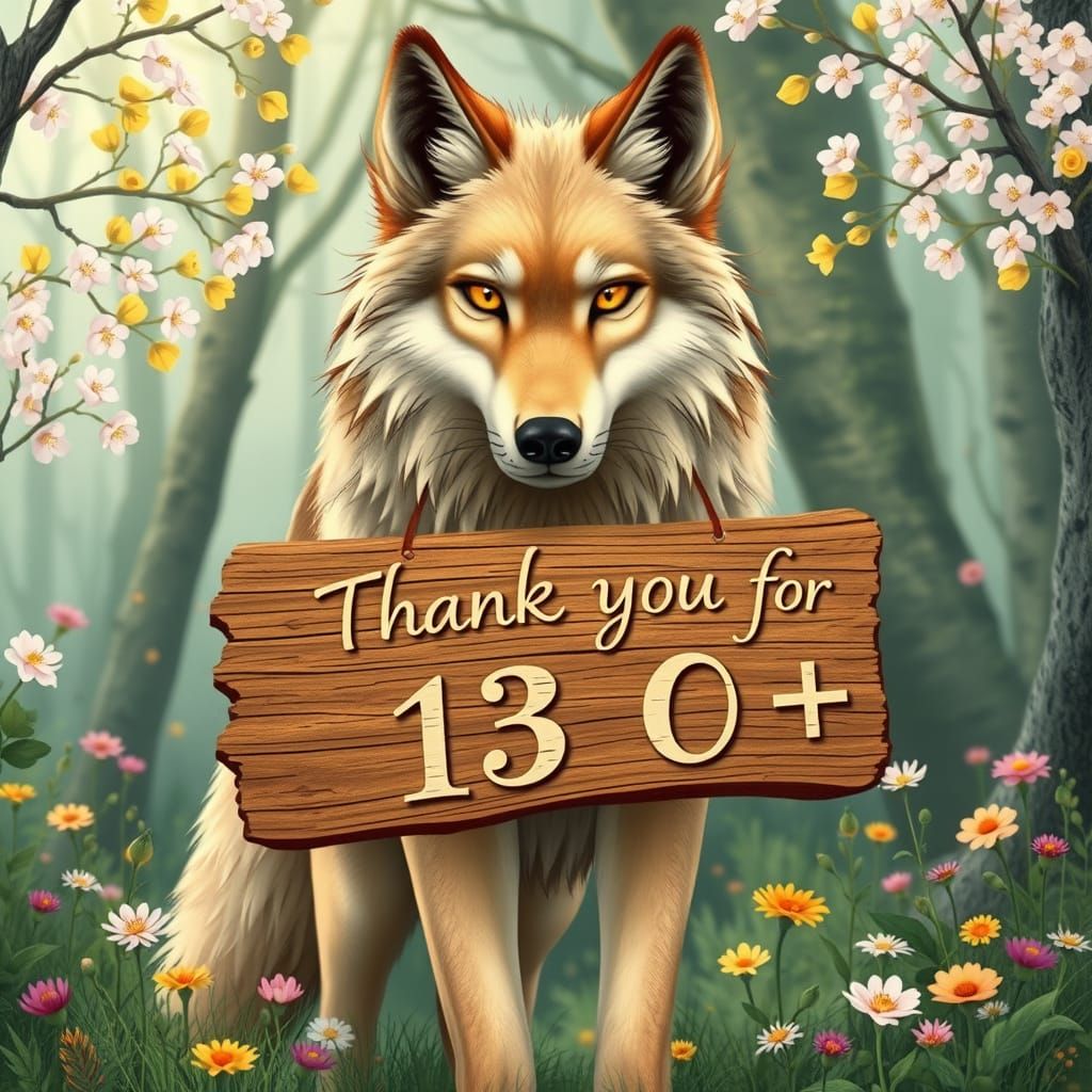 Majestic Female Wolf in Vibrant Spring Forest