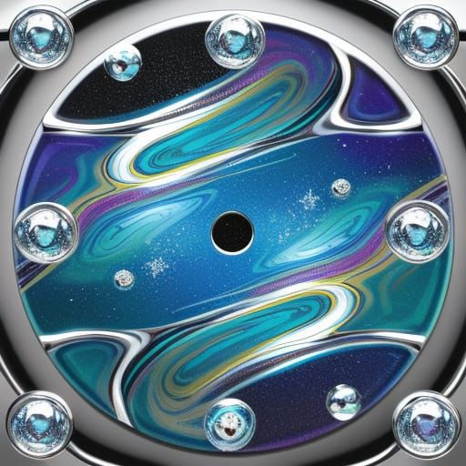 Surreal Glass Circles in Flowing Chrome Design