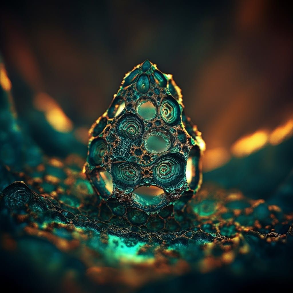 Cosmic Crystal Landscape in Dreamlike Chiaroscuro