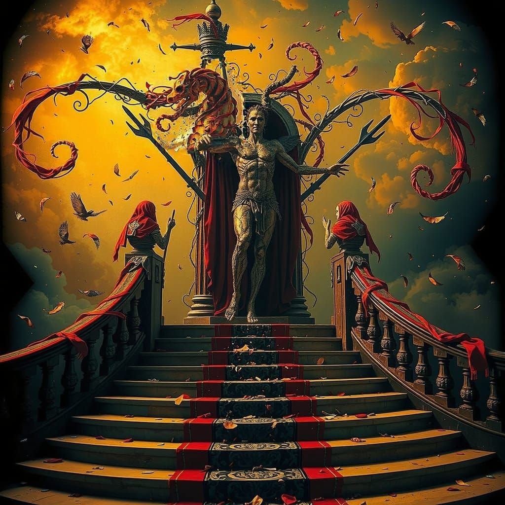 Vibrant Swirling Red Abstract Art