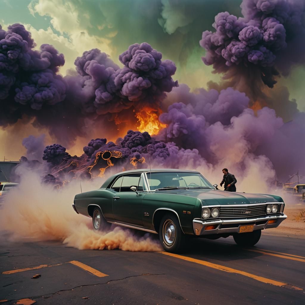 1967 Impala with Two Men in Moody Lighting