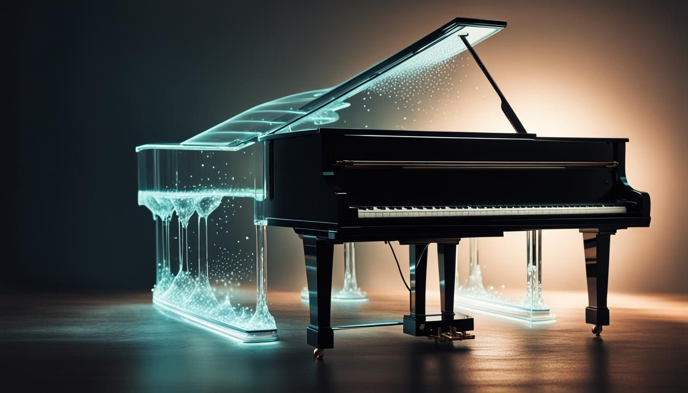 Glass Piano Glowing in the Dark for Relaxing Music
