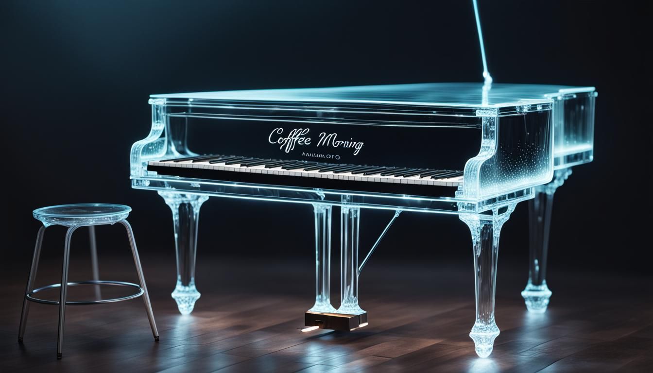 Glowing Glass Piano: Relaxing Coffee Morning Music