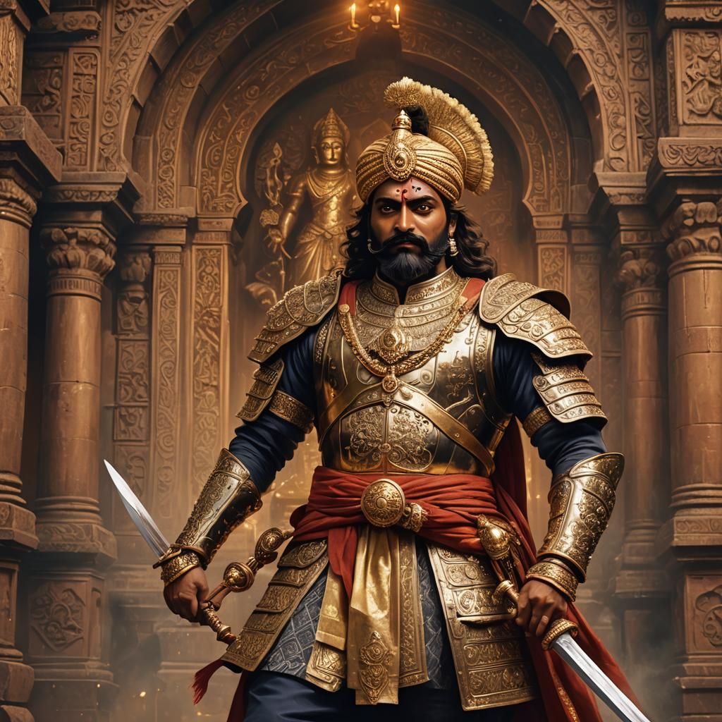 Chhatrapati Shivaji Bhosale Portrait in Baroque Realism