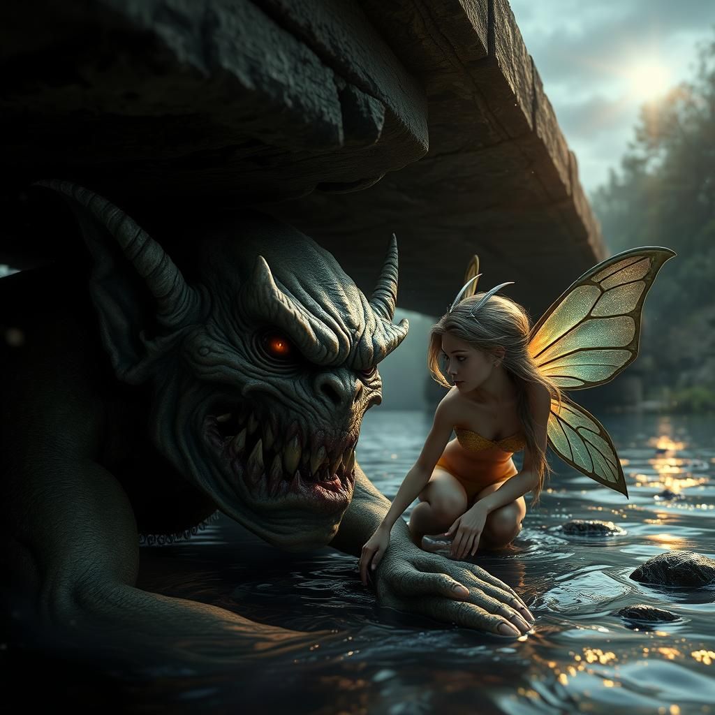 Troll and Fairy Portrait in Hyperrealistic Digital Art