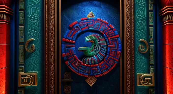 Quetzalcoatl Emerges from Mayan Pyramid in 3D
