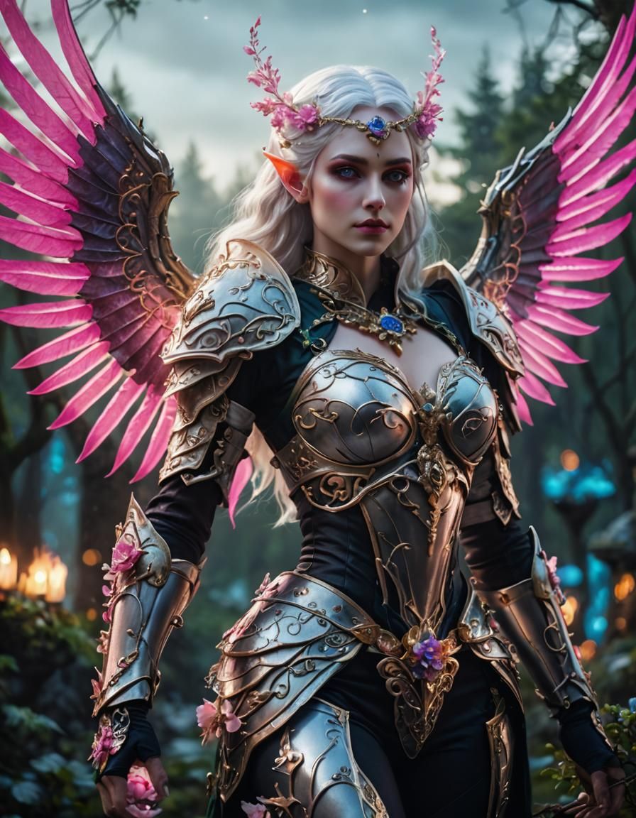 Gothic Elf Portrait in Fantasy Forest