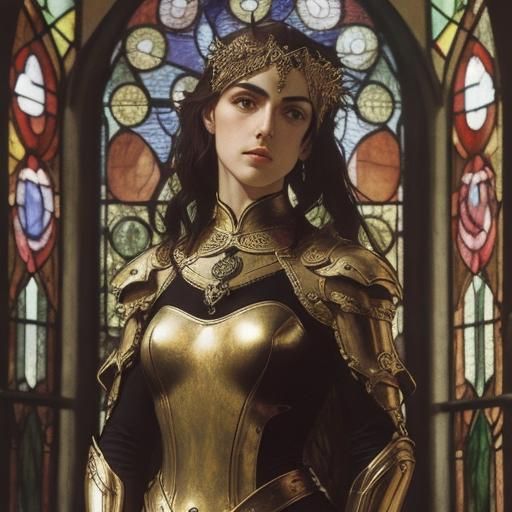 Sinead O'Connor as Joan of Arc in Surrealist Style