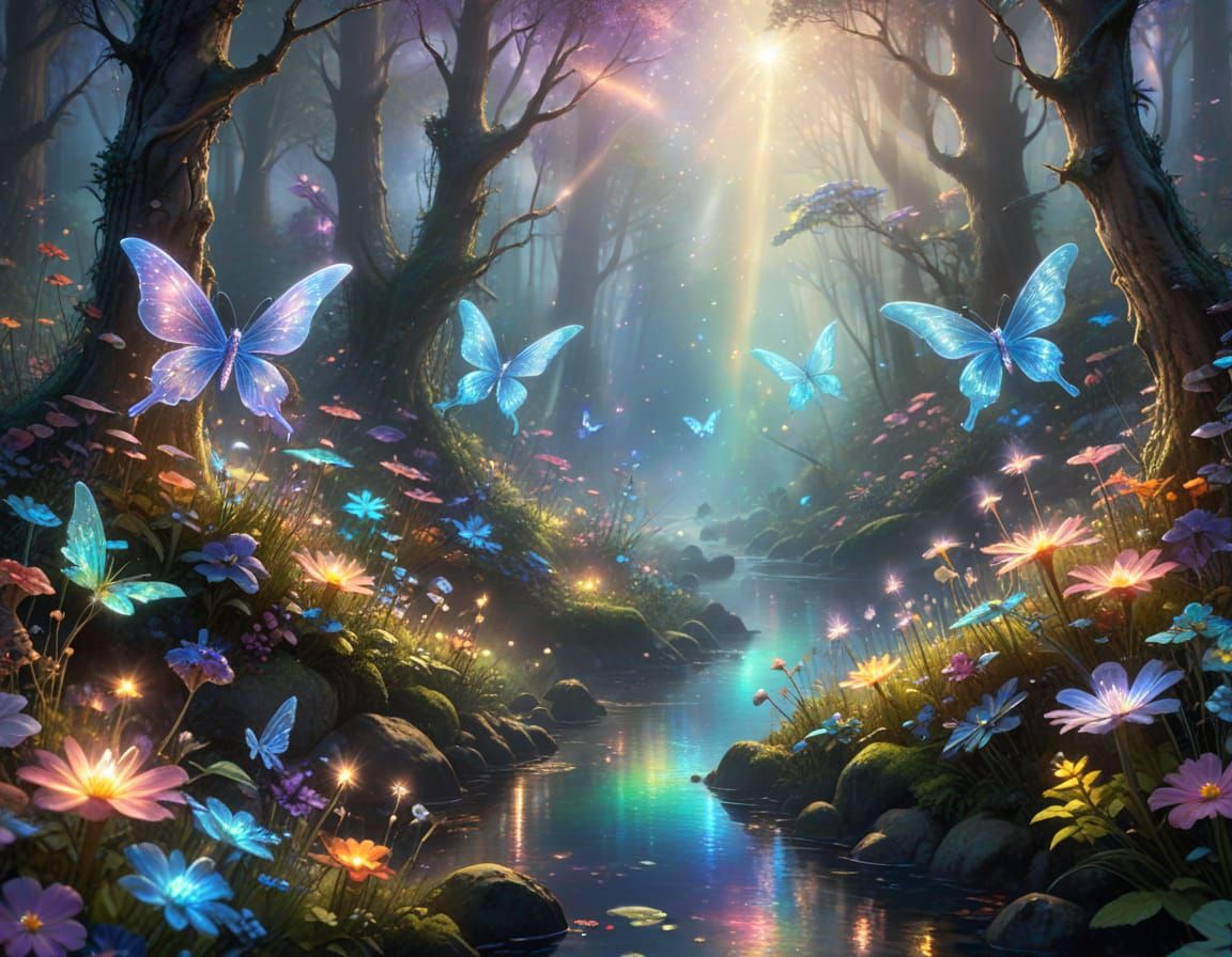 Shimmering Fairy Land in Enchanted Forest