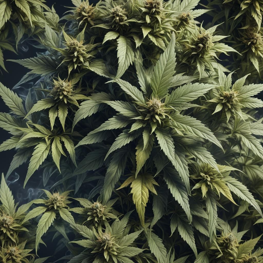 Cannabis Close-Up with Raytraced Smoke in HD