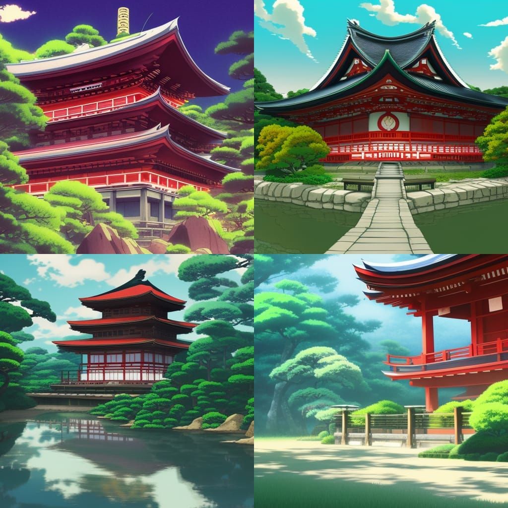 Anime Key Visual of Japanese Temple