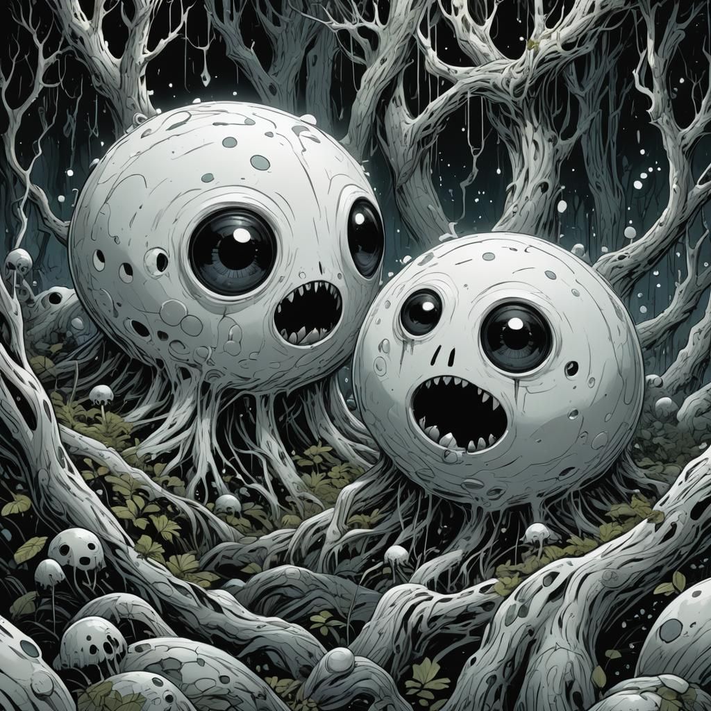 Sentient Blobs in Comic Book Style