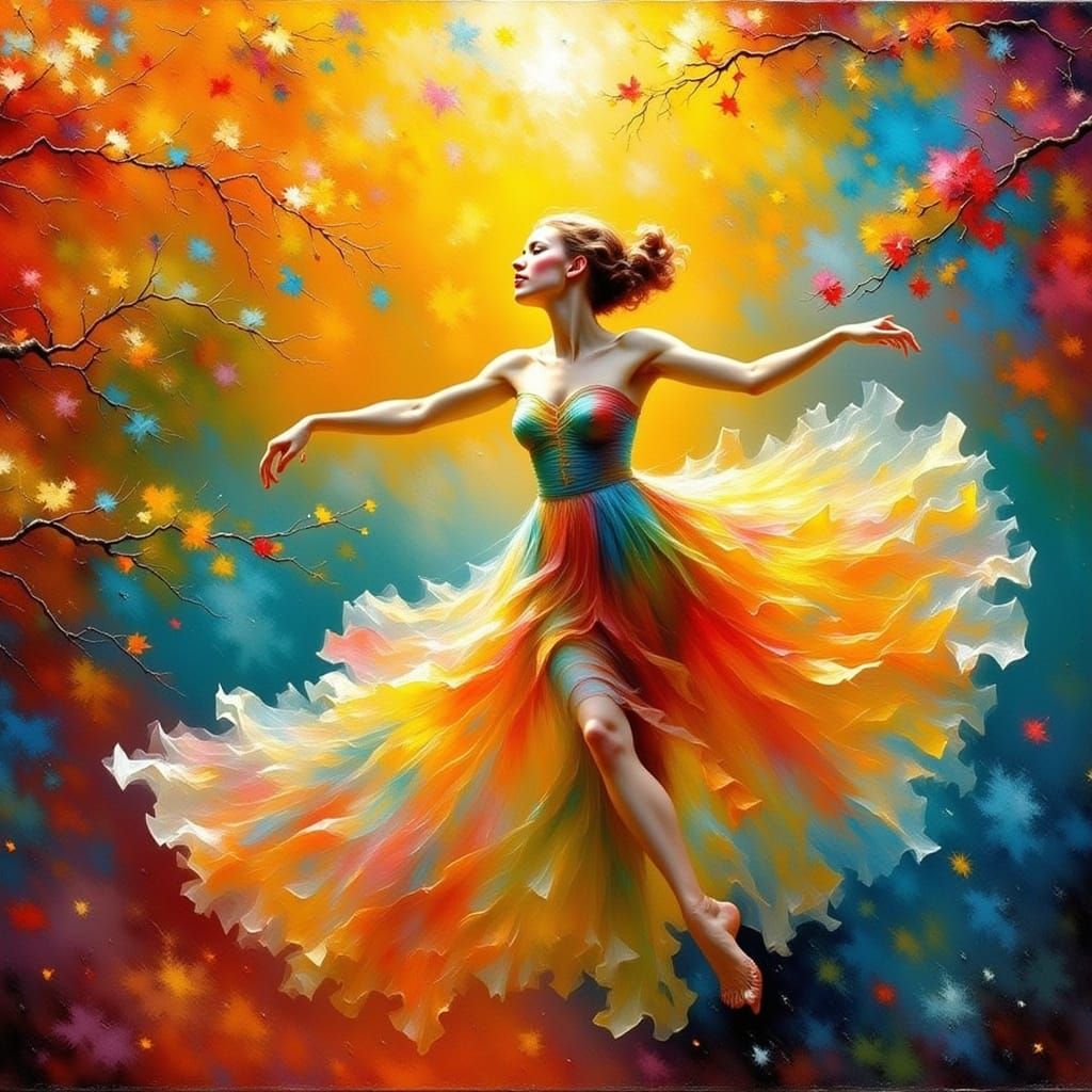 Ethereal Dancer Lost in Rhythmic Bliss