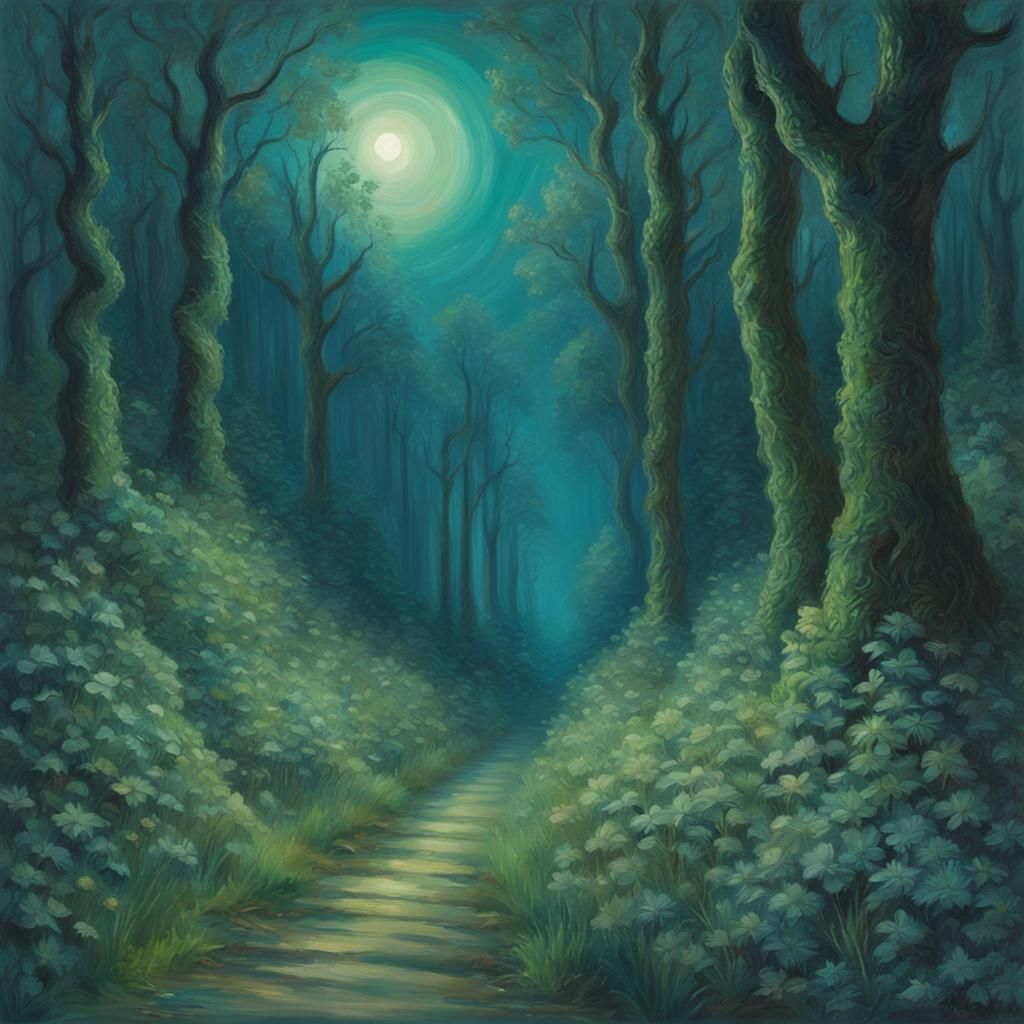 a moonlit path