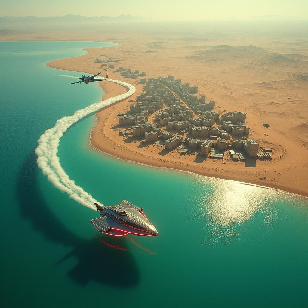 Ethereal Ghost Town Soars Above Turquoise Waters