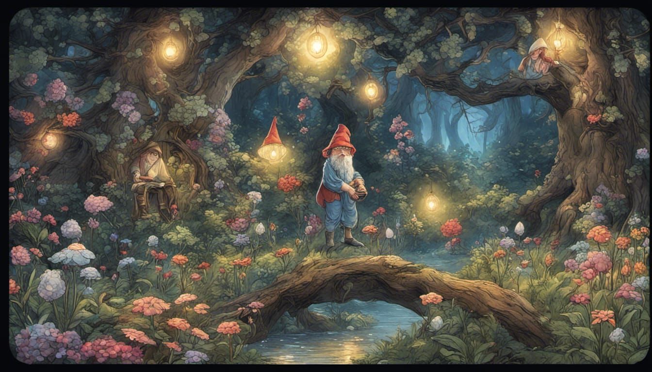 Enchanted Fairy Realm Aglow with Magical Lights