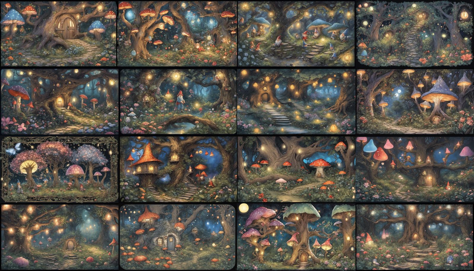 Enchanted Forest Glade Alive with Fairy Light