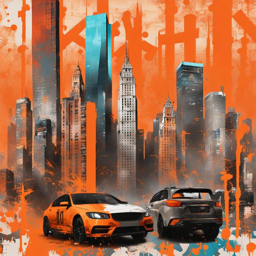 Pop Art Collage of Hong Kong in Banksy Style