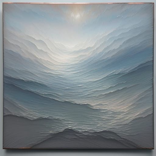 Abstract Acrylic Painting with Copper and Silver