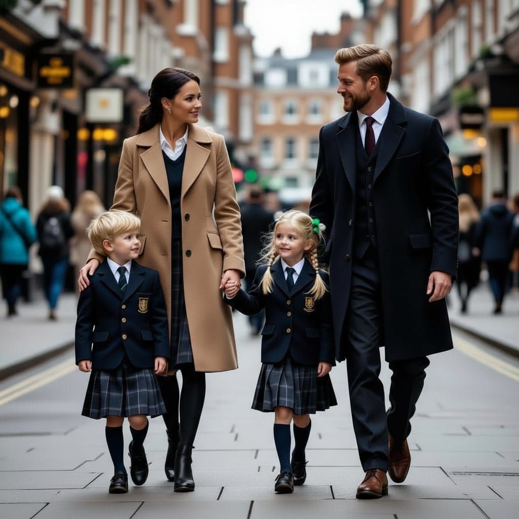 Twins' First Day of School in London
