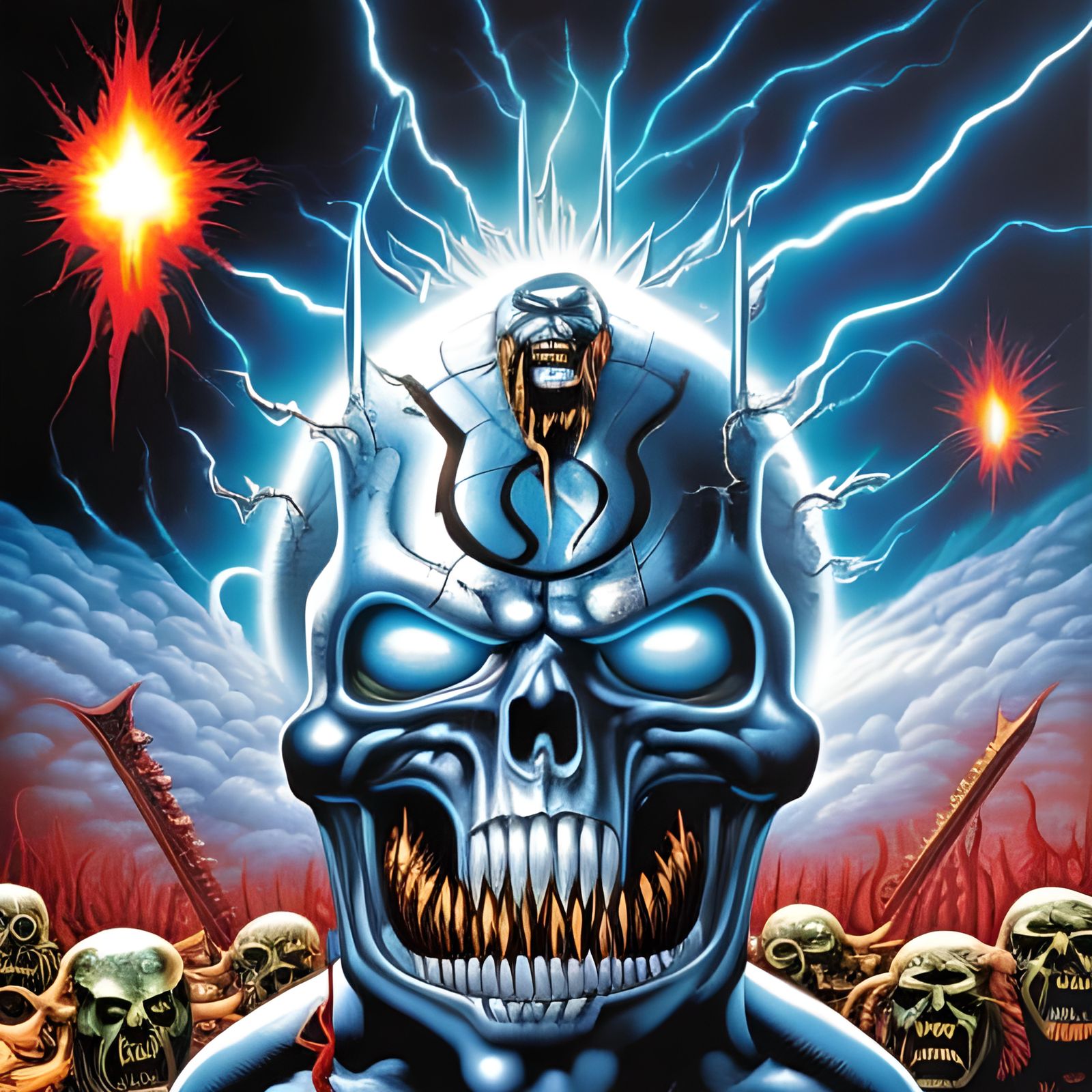 Electrifying Zombie Face: Heavy Metal Album Art