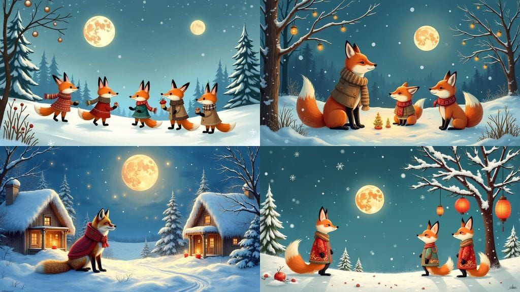 Fennec Foxes and Crab-Eating Foxes Unite for Winter Foxmas