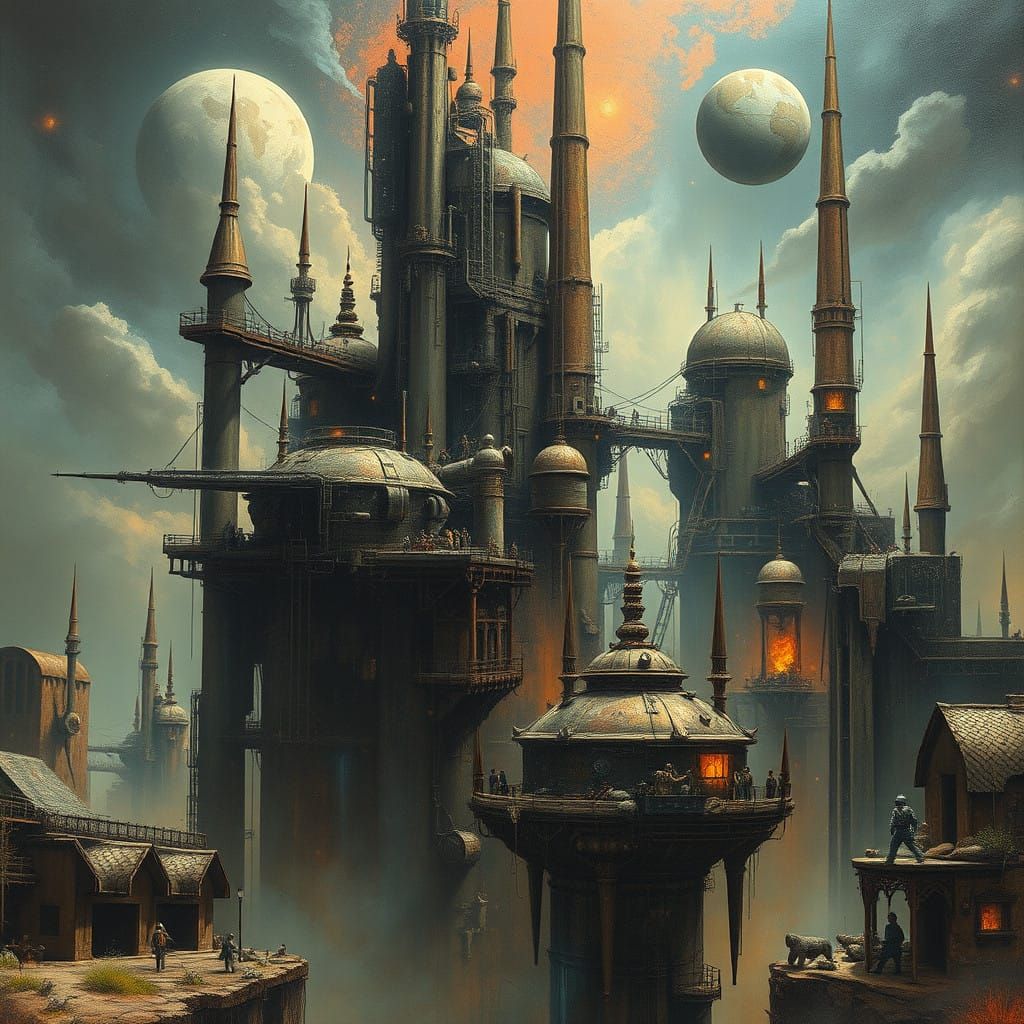 Surrealist Dreamscape in Cyberpunk Aesthetic