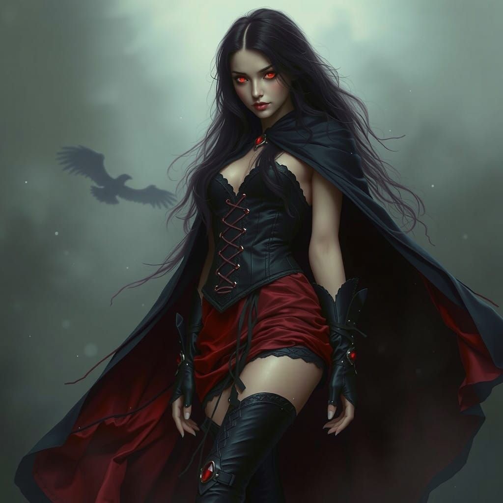 Enchanted Gothic Maiden in Mystical Twilight