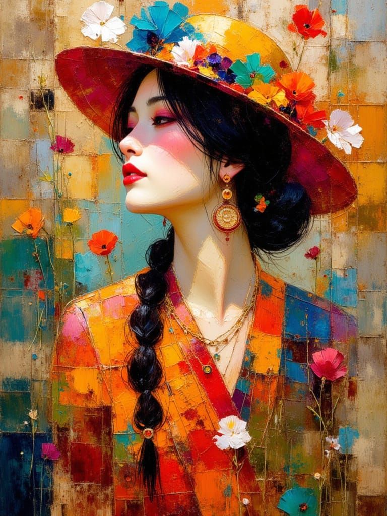 Māori Woman in Pop Art Style