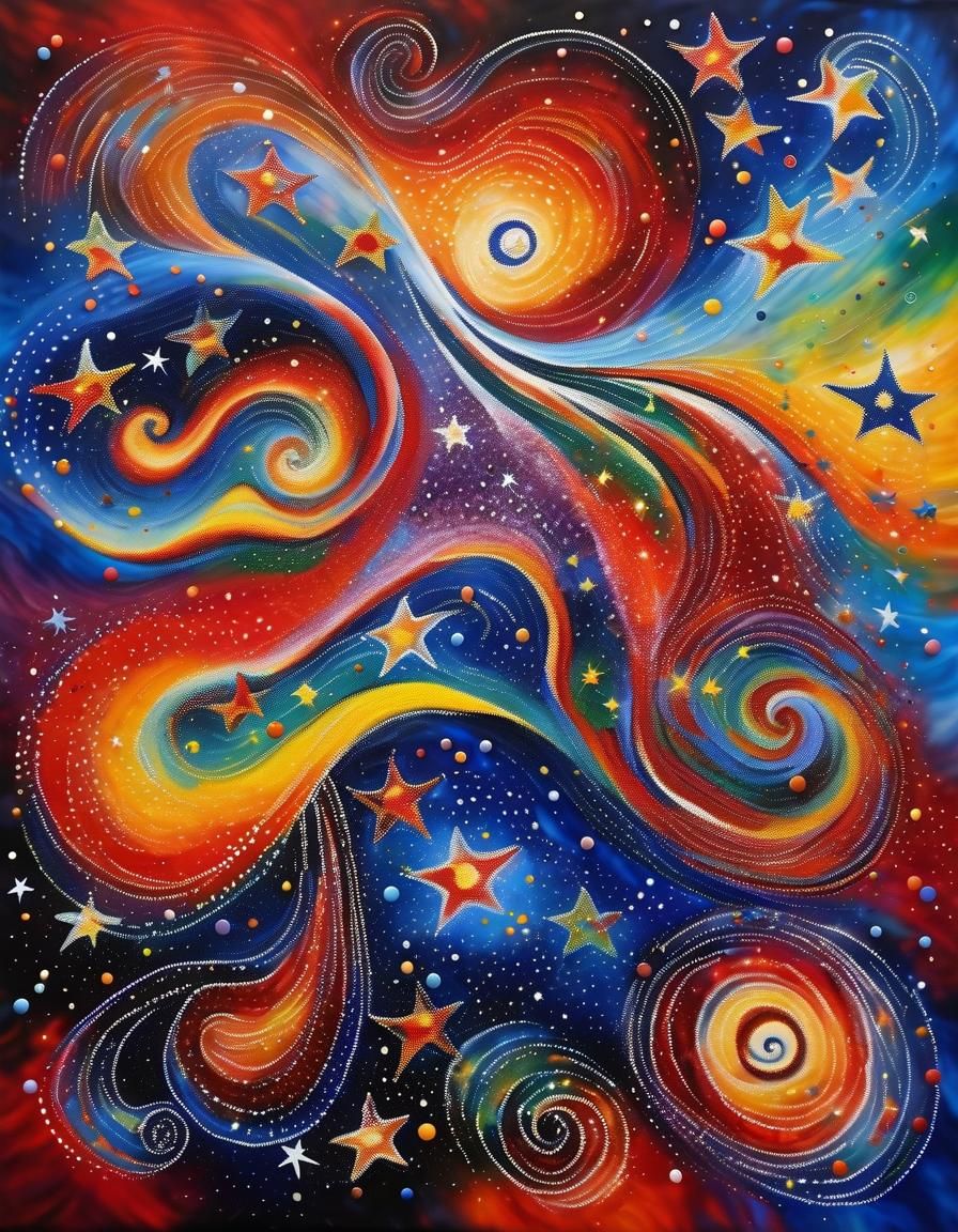 Star Nursery Dreamtime: An Impasto Oil Painting