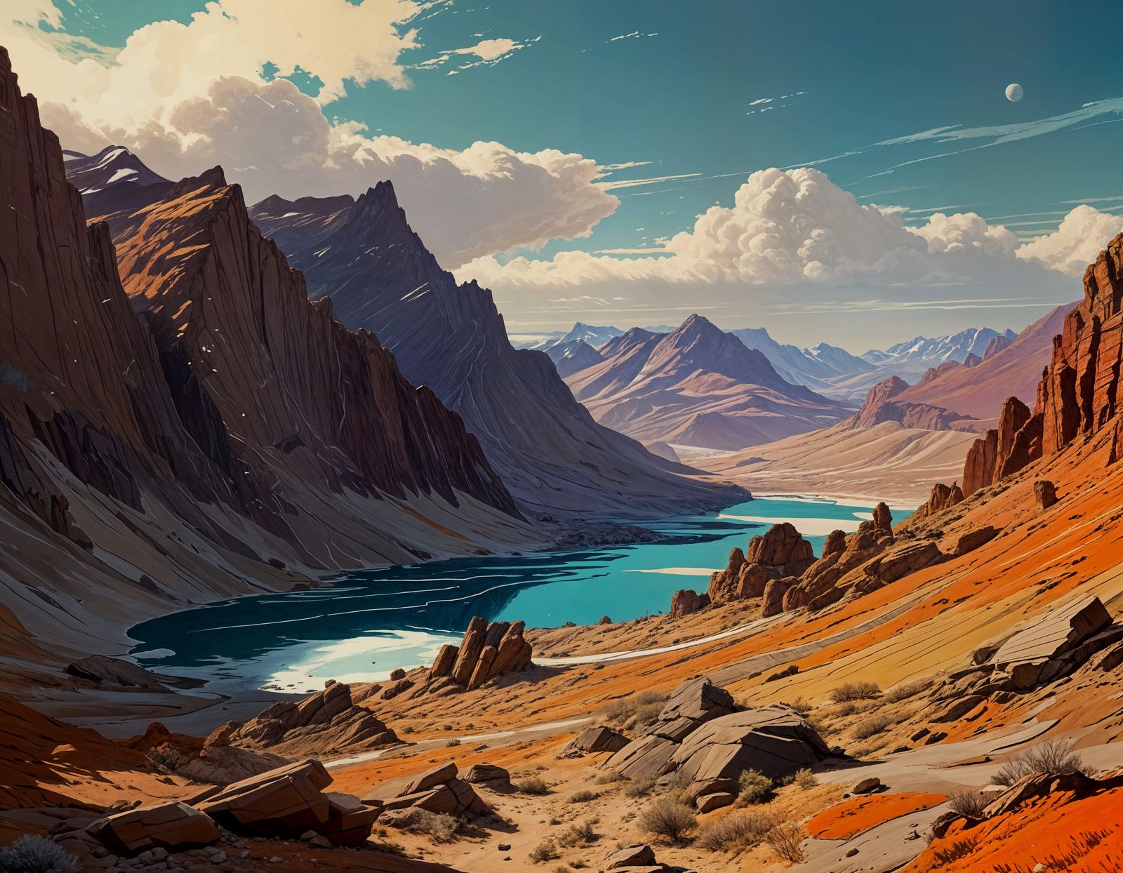 Surrealist Landscape in Maximalist Impressionist Style