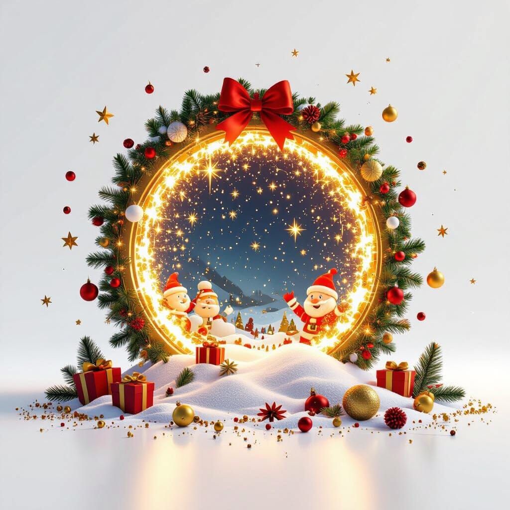 Christmas Time Portal Opens With Festive 3D Cartoon Scene