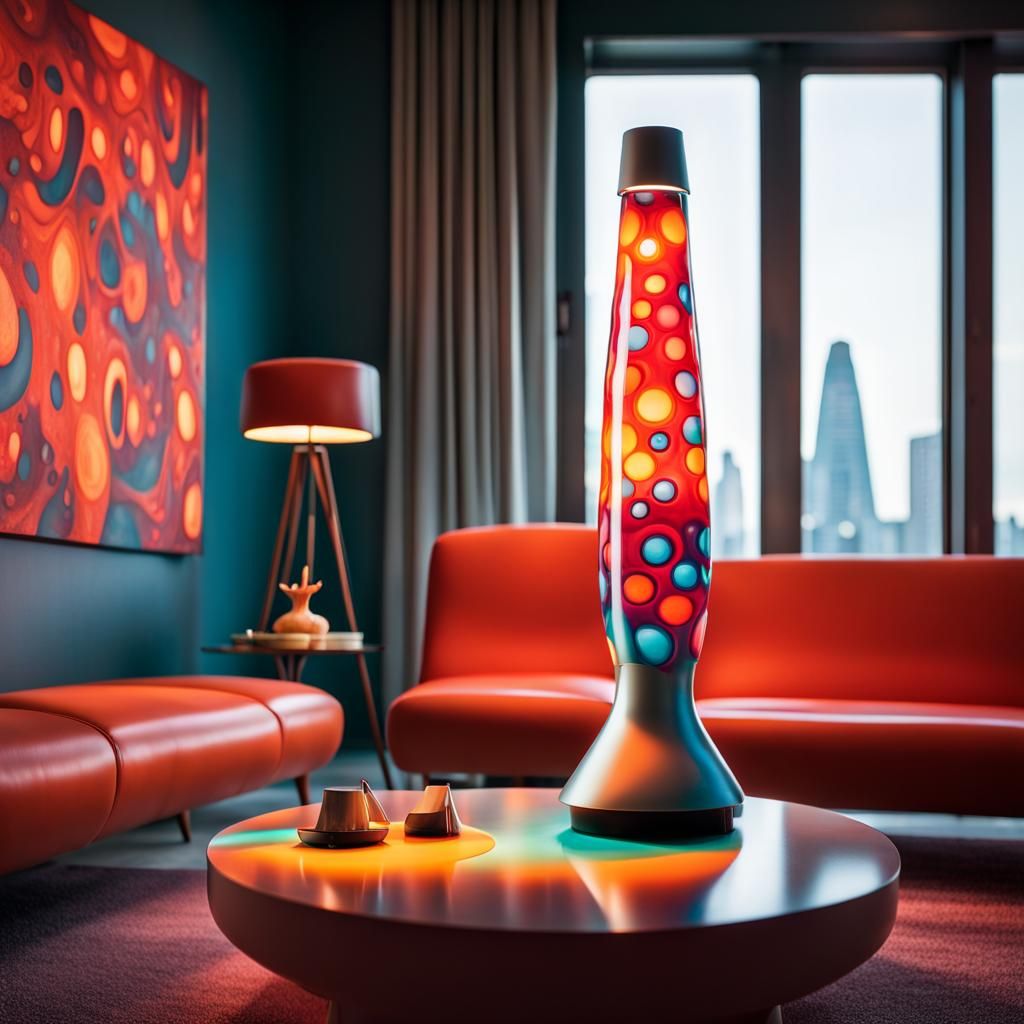 Lava lamp in design room