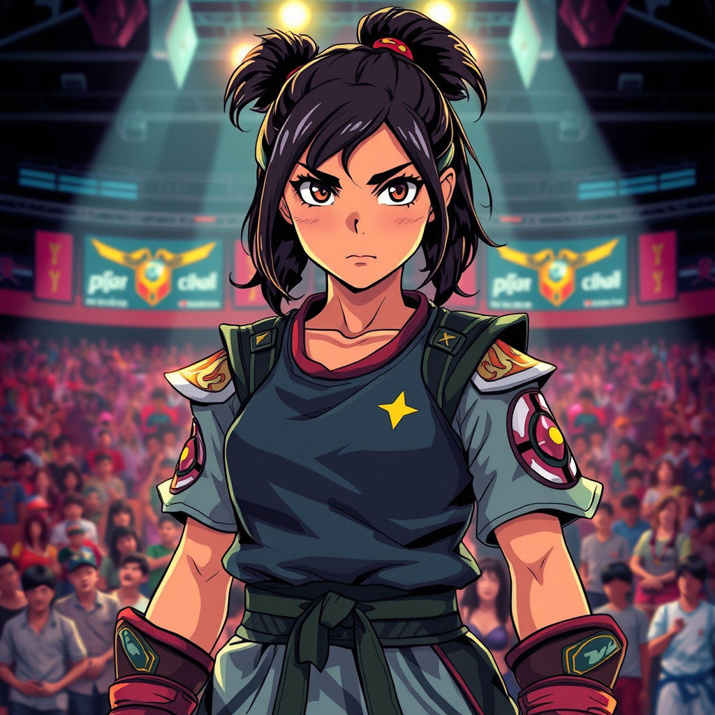 Venezuelan Fighter Girl in Anime Manga Style