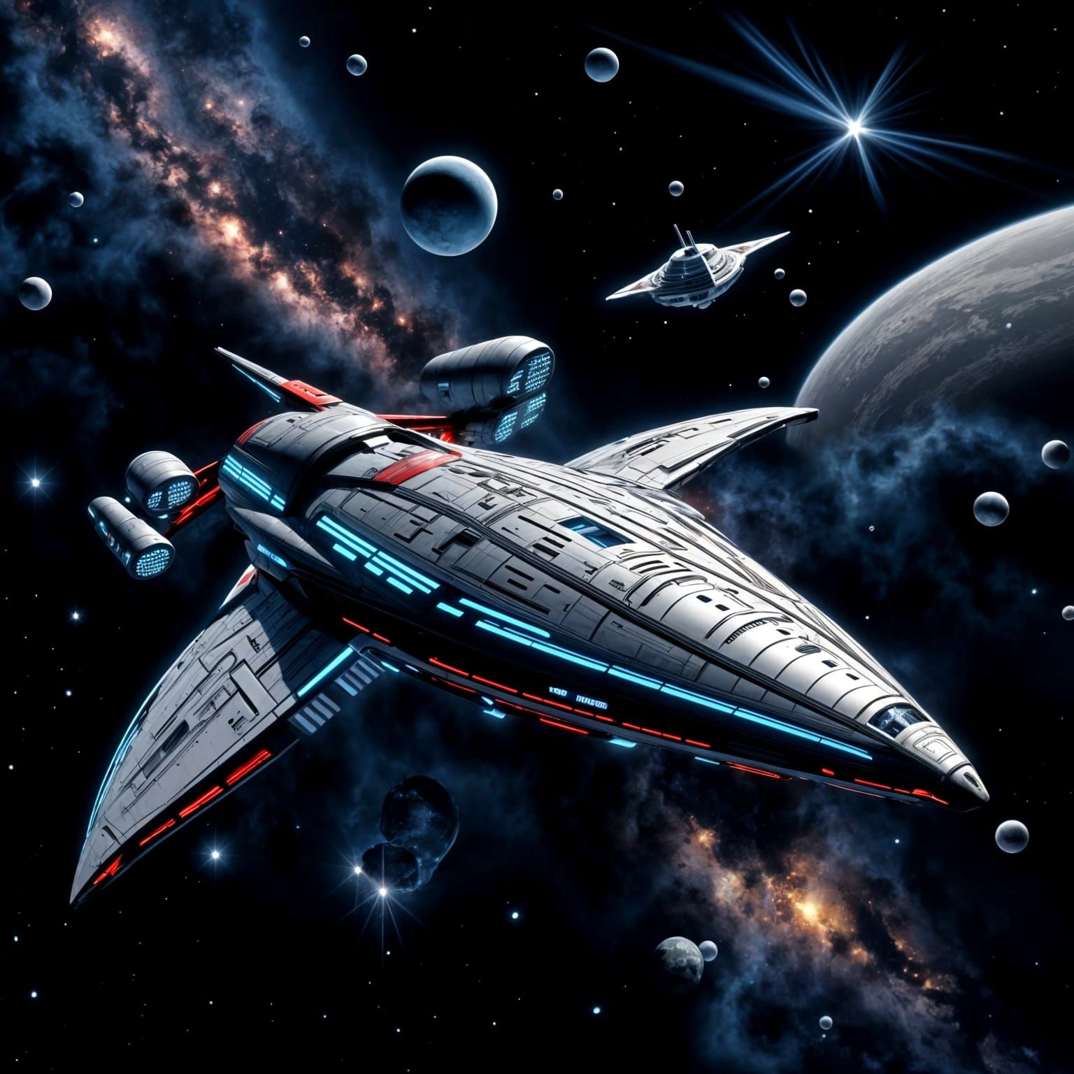 Abraxan Starcruiser Navigates Binary Star System