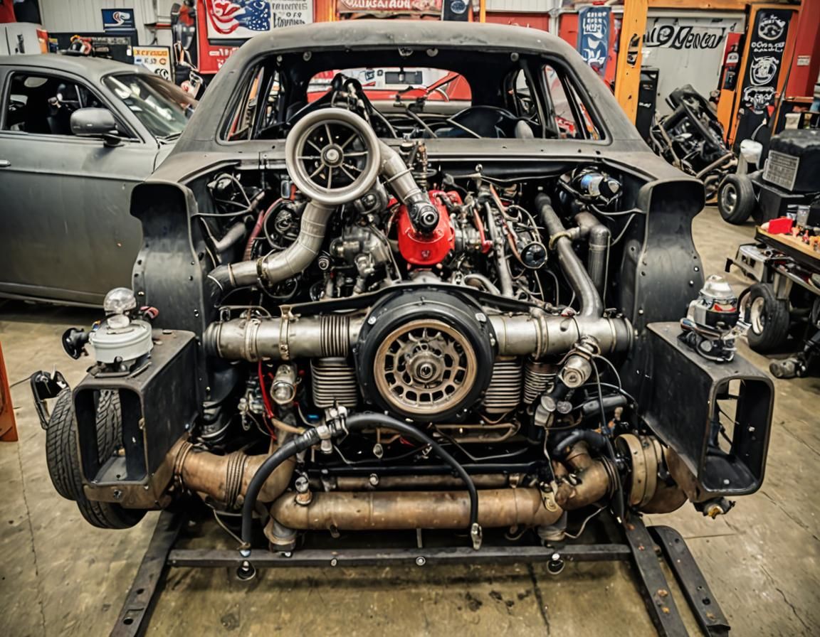 Twin Turbo Rat Rod: Vintage Automotive Art