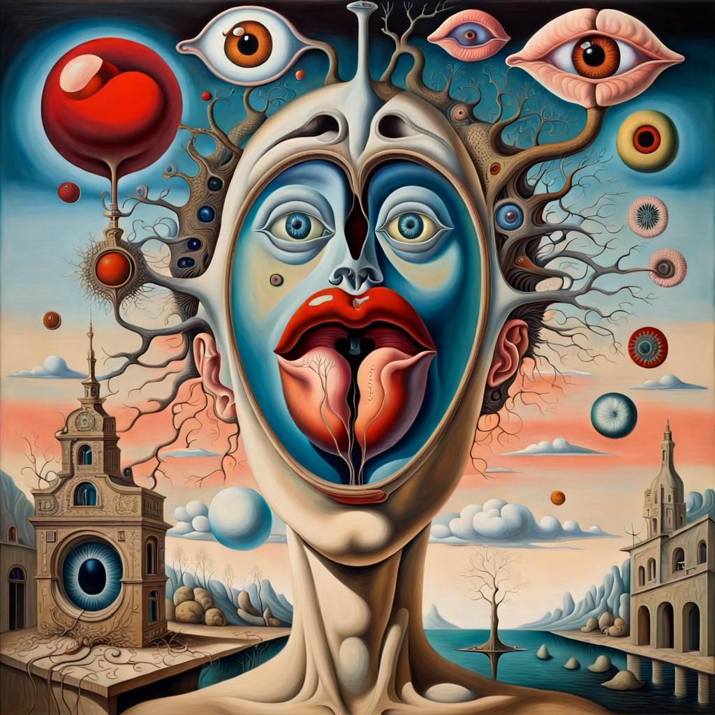 Surreal Dreamscape: Bizarre Anatomy in Vibrant Colors