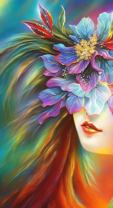 Pretty woman with pouty lips wearing funky futuristic florally sunglasses, bright sunlight, vivid colors, mars planet ba...