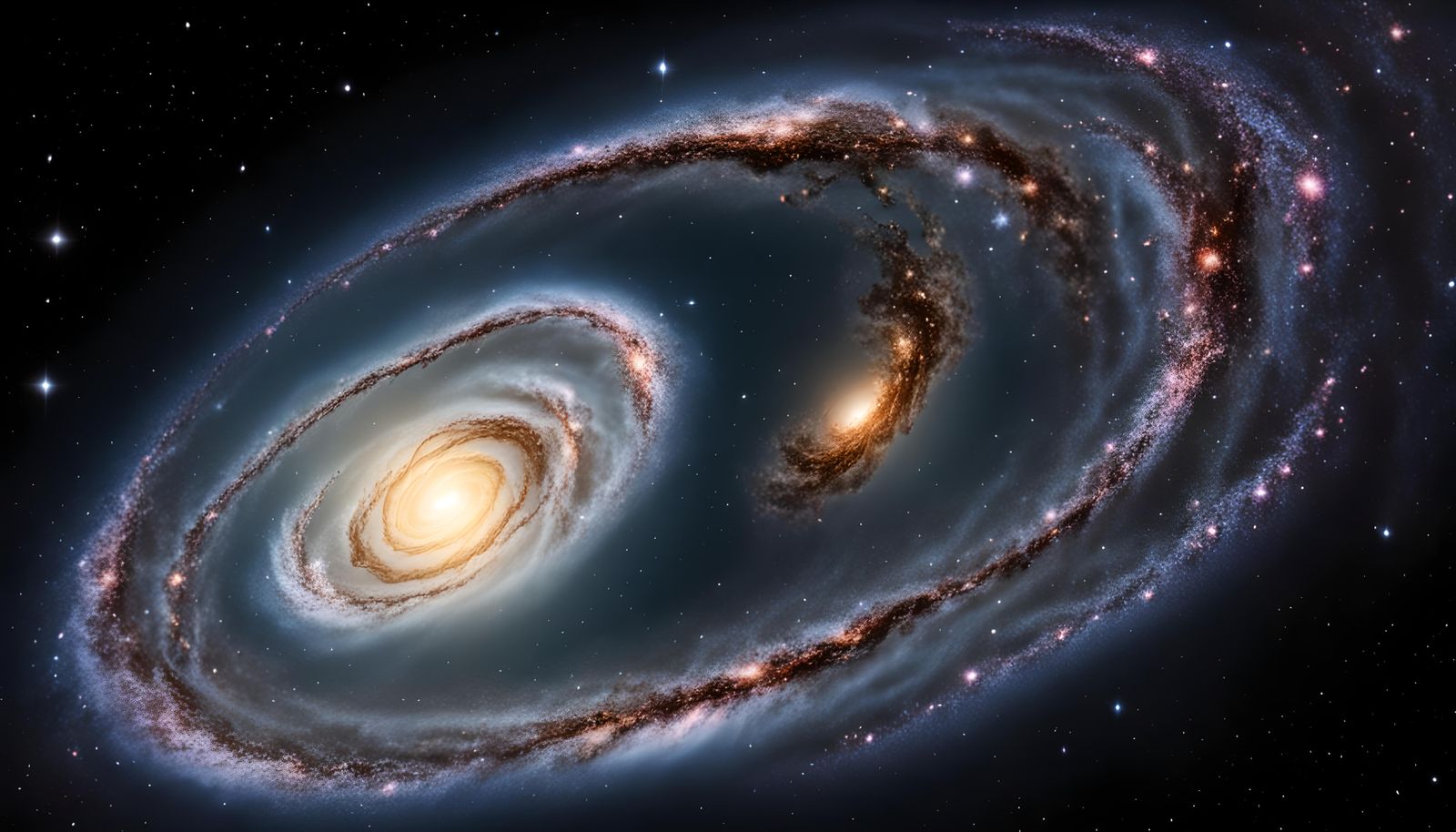 Spiral Galaxy with Orbiting Globular Galaxy