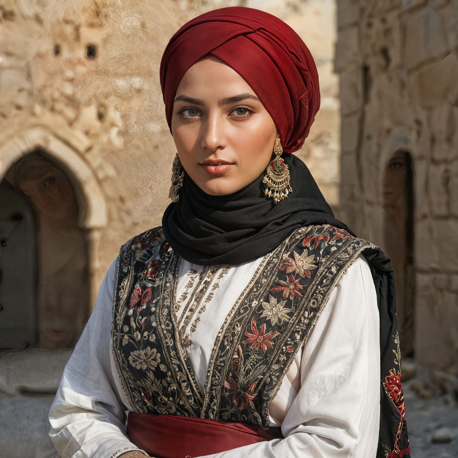 رولا (Rola) | 🇵🇸 turban portrait (RealVisXL v4 Lightning -...