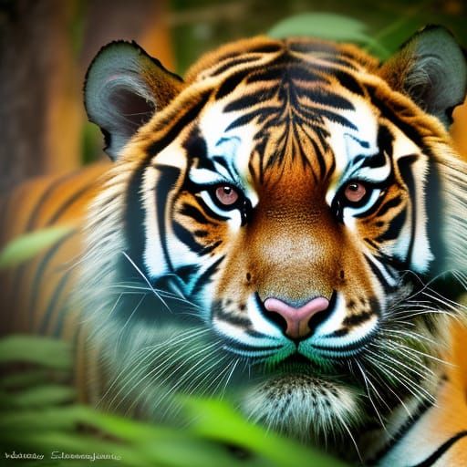 Majestic Tiger in Jungle: Photorealistic Concept Art