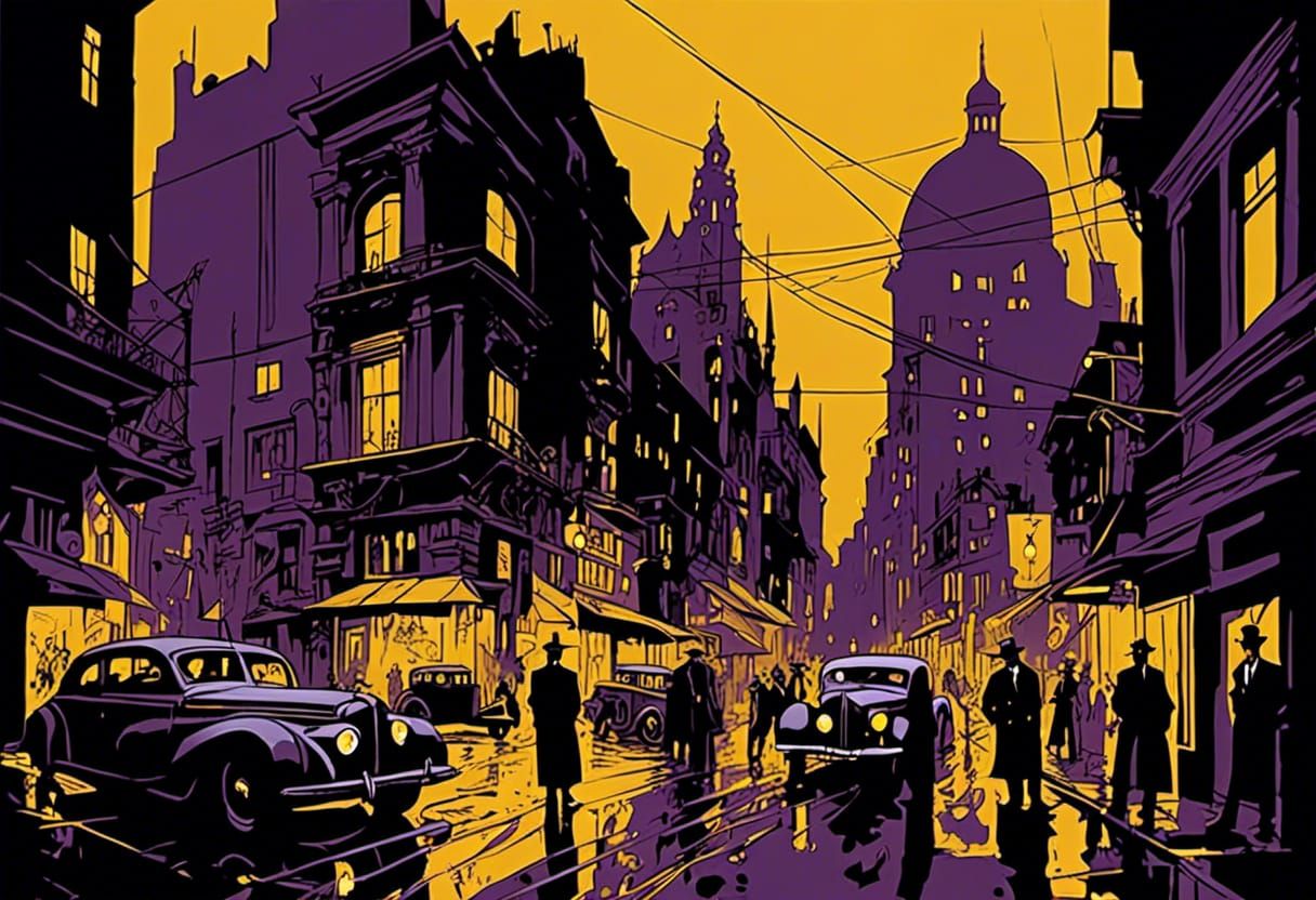 Noir Graphic Novel Scene: Golden Age of Hollywood