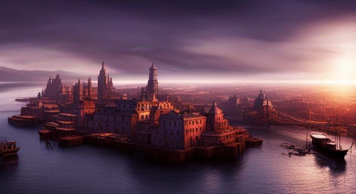 Epic Cinematic Port of Ghosts Digital Painting