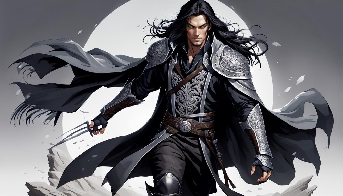 Fantasy RPG Illustration: Human Rogue in Action