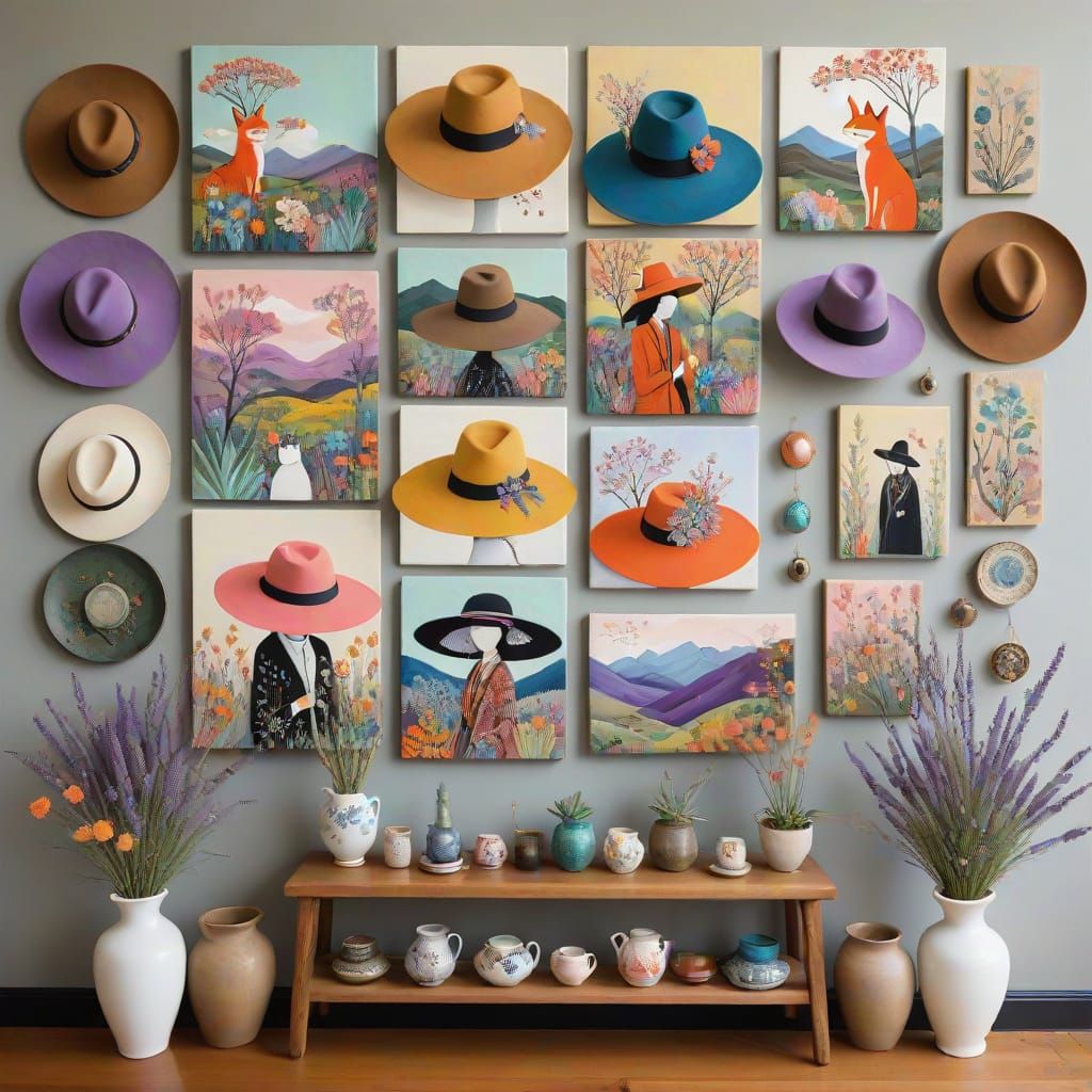 Floral Still Life with Porcelain Vase and Landscape