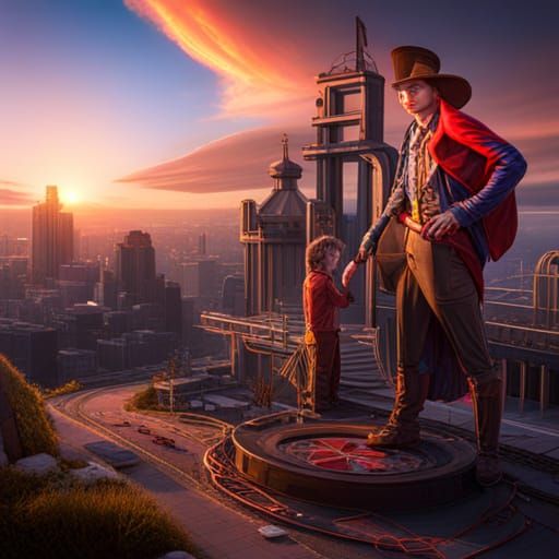 Cyborg Superman, Cowboy, and Willy Wonka Fusion