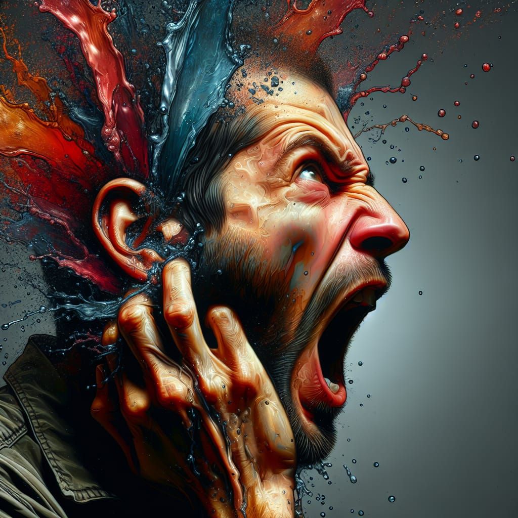 Urgent Lavatory Need: Hyperrealistic Splash Art