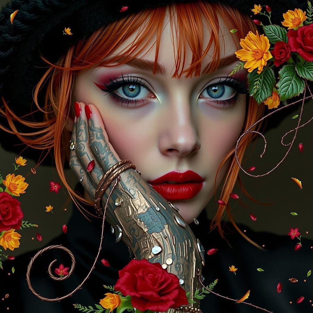 Abstract Swirling Red Forms in Dynamic Motion