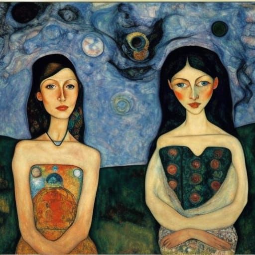 Girls in Expressive Collage Art